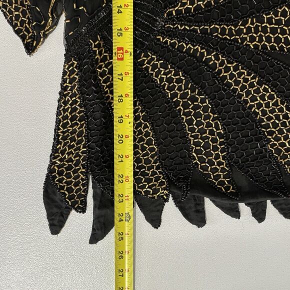 Vintage Mark John II Intricate Beaded Silk Top Size M Sequins Cocktail Party NYE - Picture 9 of 10